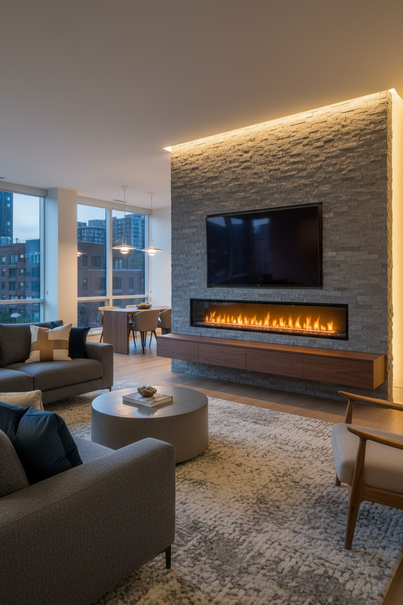 TV and Fireplace Installation