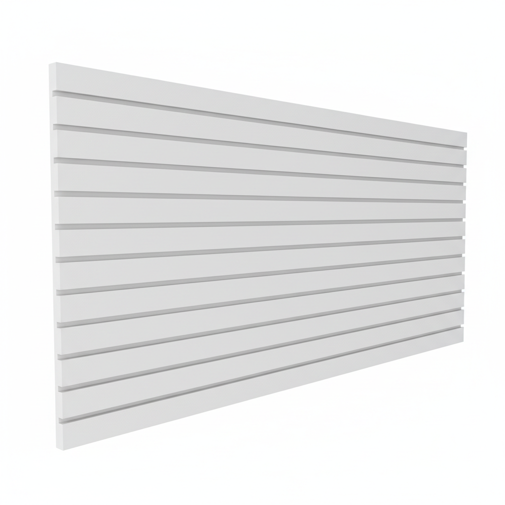 White Slotted Wall Panel